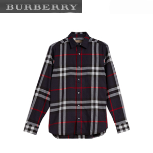 BURBERRY-40591281 버버리 카멜 체크 코튼 플란넬 셔츠 남성용