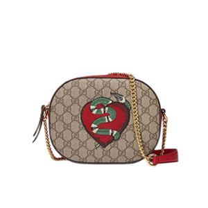 [스페셜오더]GUCCI-409535 9789 구찌 GG 수프림 미니 자수 아플리케 체인 스트랩백