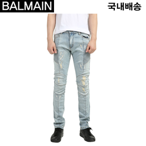 [국내입고 2일 특배송]PIERRE BALMAIN-피에르발망 B패치로고 절개라인 스키니 바이커진 3컬러 연청