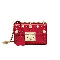 [스페셜오더]GUCCI-432182 5867 구찌 페들락 핑크 스몰 펄 스터드 장식 숄더백