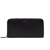 [스페셜오더]PRADA-2ML317 프라다 인타르시아 크로커다일가죽 장식 블랙 지퍼 장지갑
